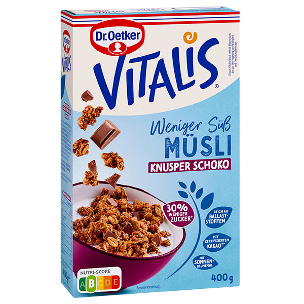 Dr. Oetker Vitalis Weniger süß Knusper Schoko 400 g