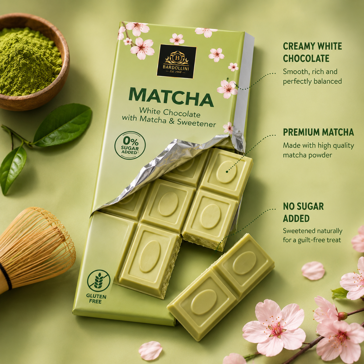 Bardollini Matcha White Chocolate 75 g