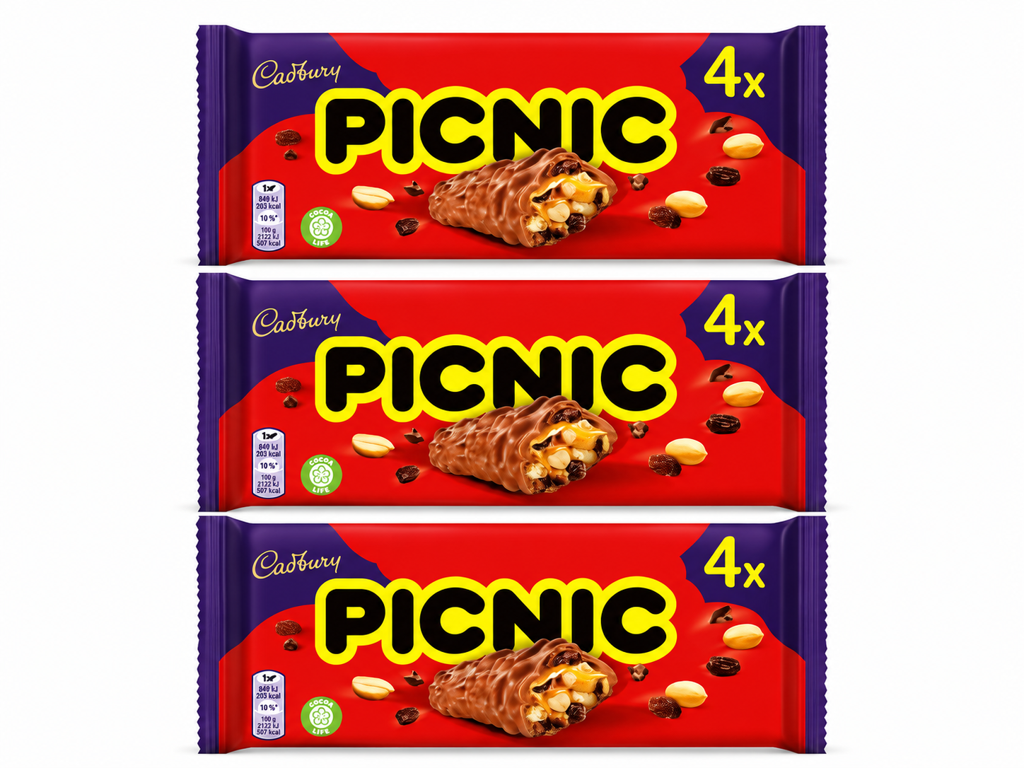 Cadbury Picnic Bundle 3 mal 4 x 38 g