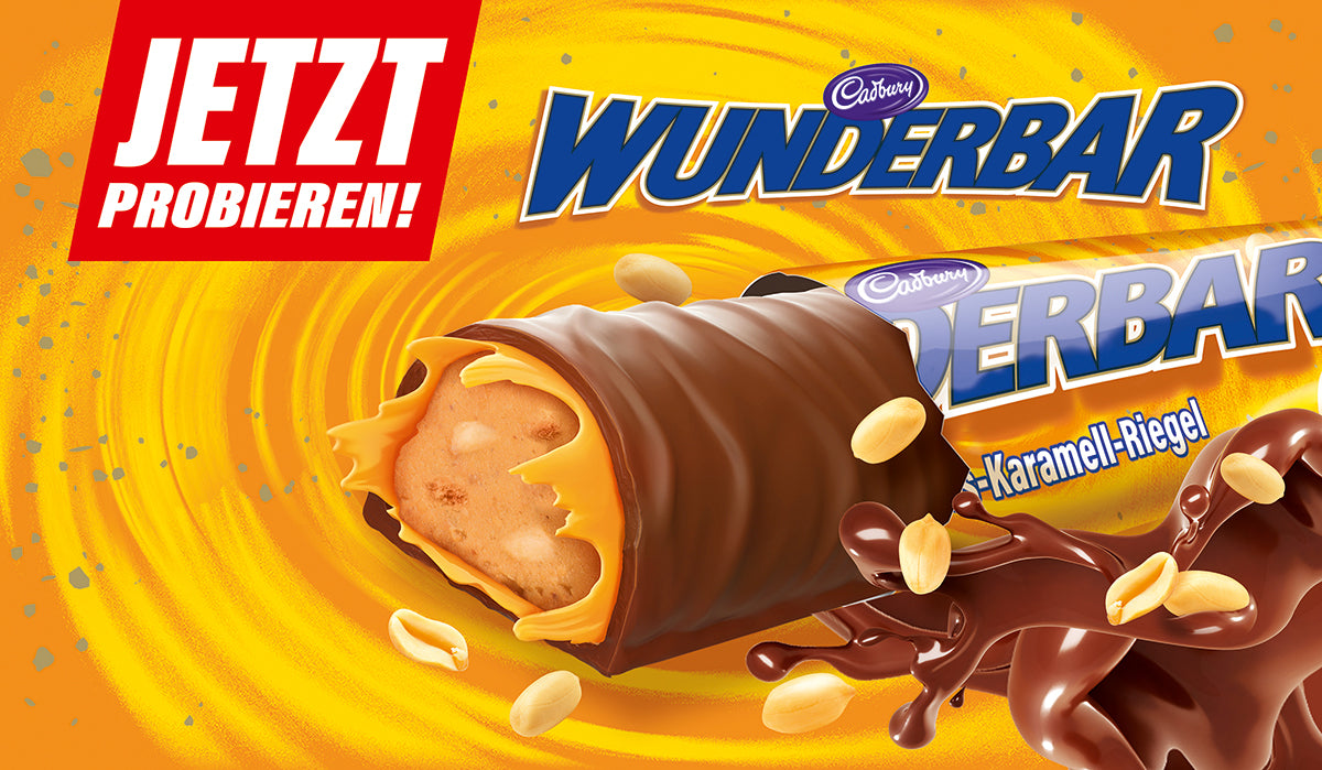 Cadbury Wunderbar Erdnuss Karamell Riegel 5 x 37 g