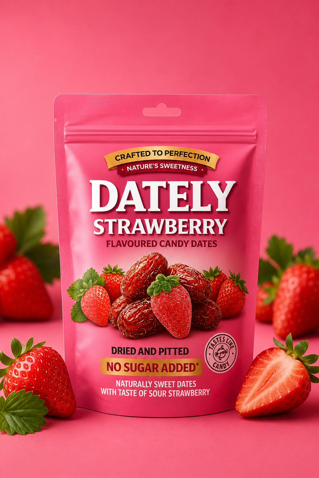 Dately Saure Datteln Erdbeergeschmack No Added Sugar 100 g