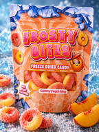 Frosty Bites Freeze Dried Candy Gummy Peach Ring 50 g