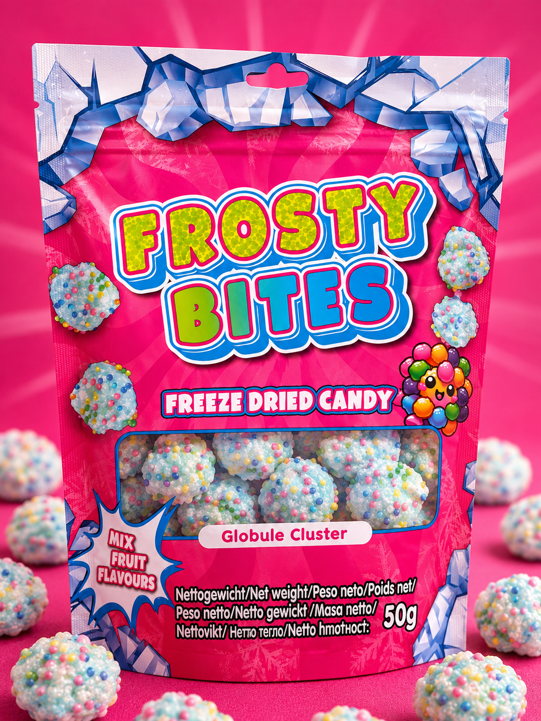 Frosty Bites Freezed Dried Candy Globule Cluster 50 g
