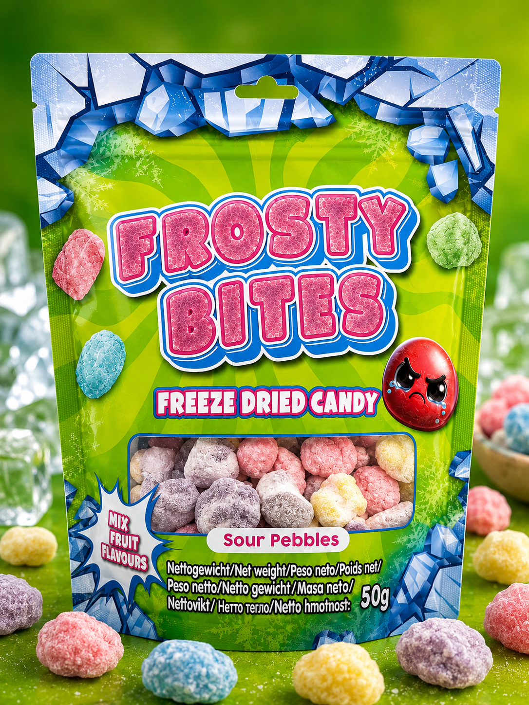 Frosty Bites Freezed Dried Candy Sour Pebbles 50 g