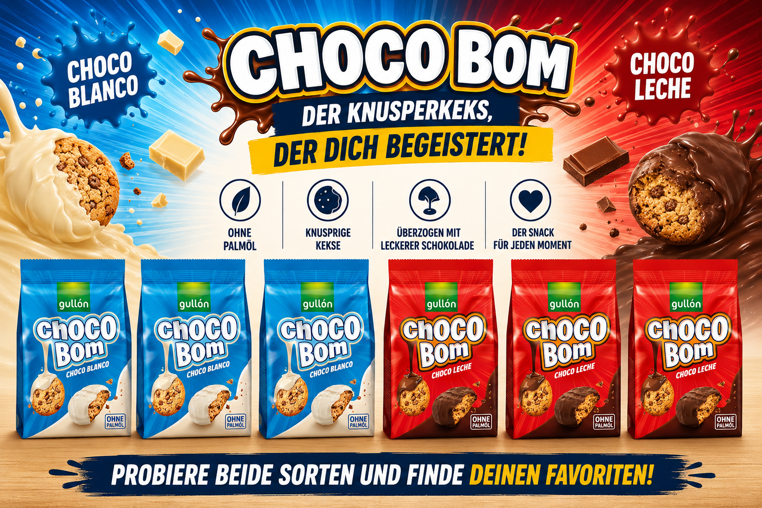 Gullon Bundle Choco Leche, Choco Boom Blanco je 3 x