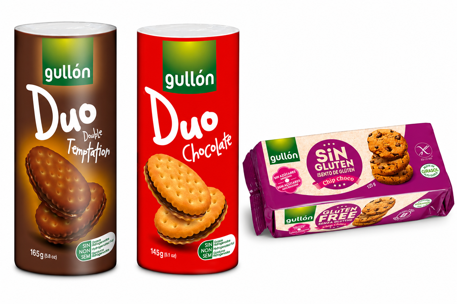 Gullón Keks Bundle, Duo choco, Chip Choco Cookies glutenfrei, Duo Doble Cacao