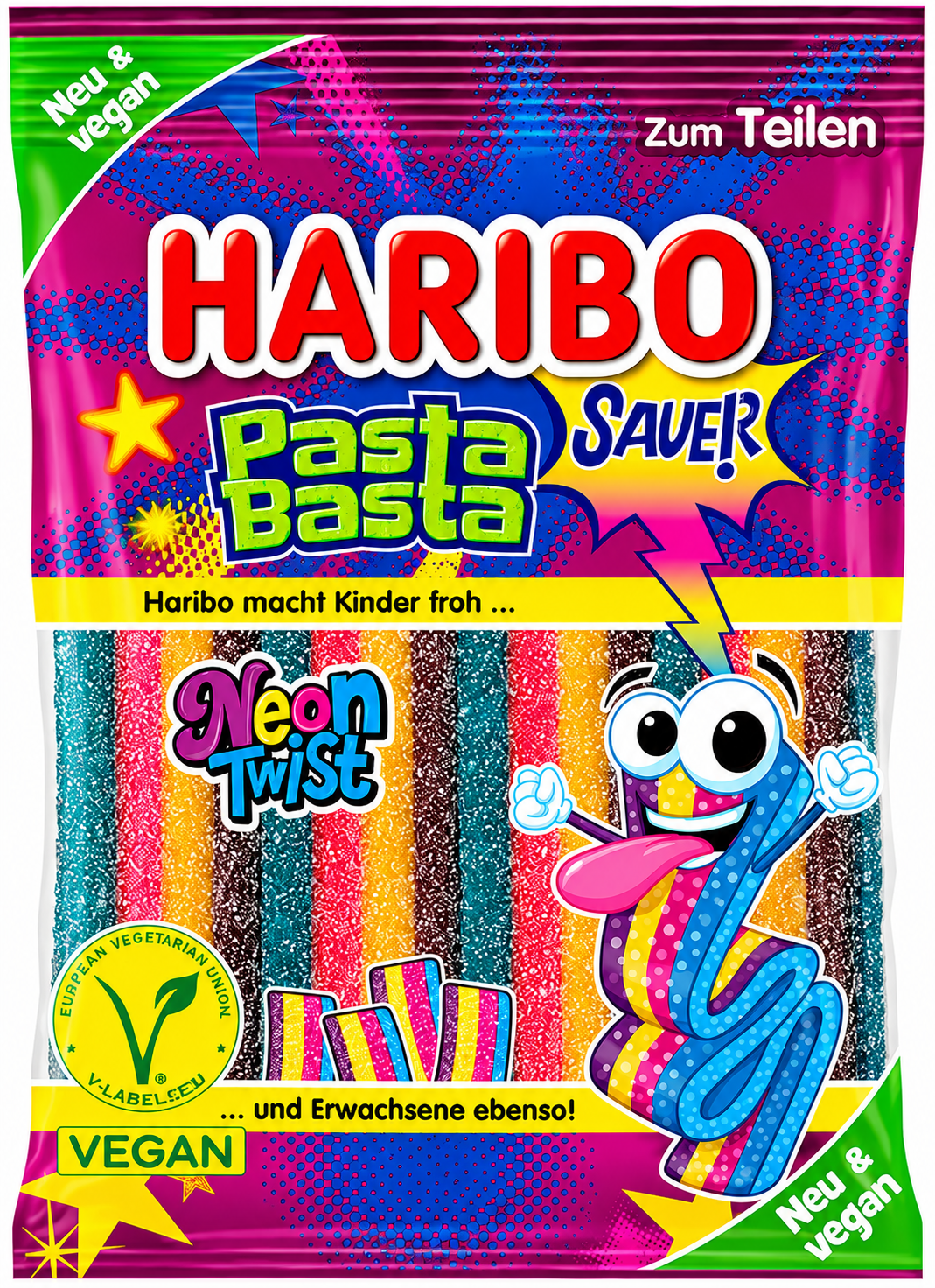 Titel
Haribo Pasta Basta Neon Twist Sauer Vegan 160 g

