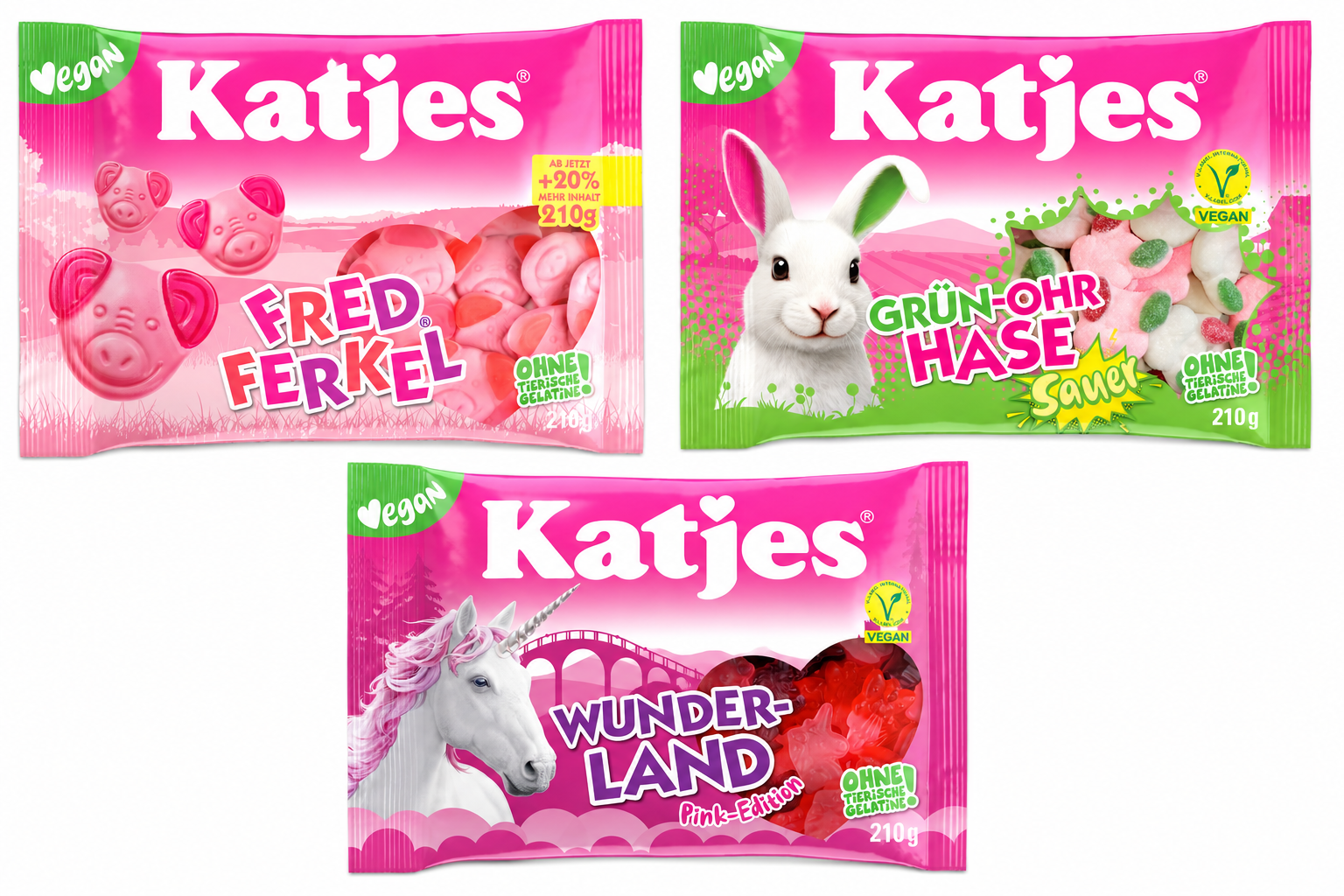 Katjes Bundle - Fred Ferkel, Wunderland, Grün Ohr Hase