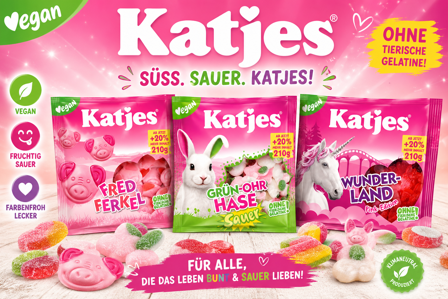 Katjes Bundle - Fred Ferkel, Wunderland, Grün Ohr Hase