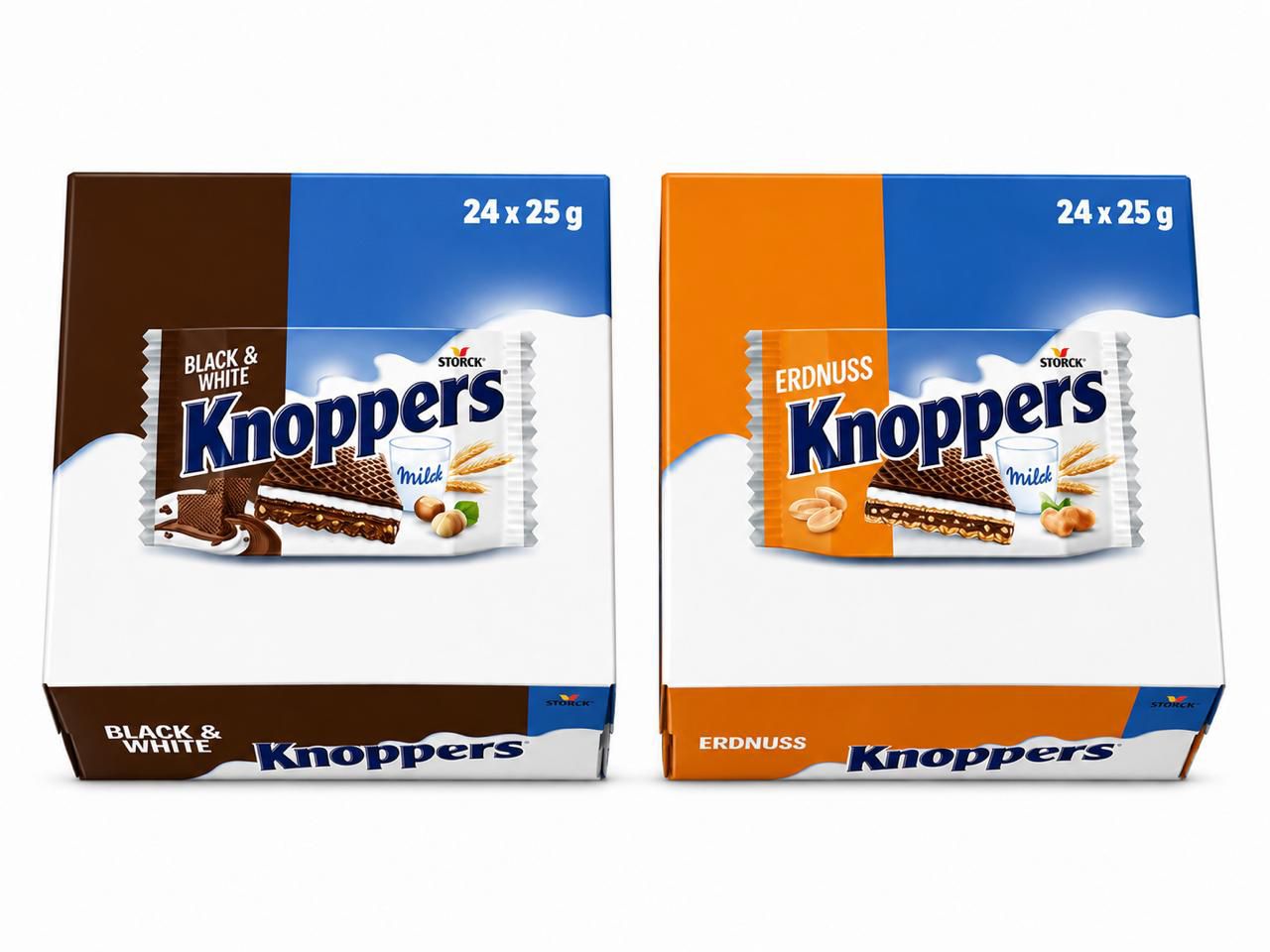 Knoppers Display Bundle Erdnuss, Black&White 2 x 24x 25 g