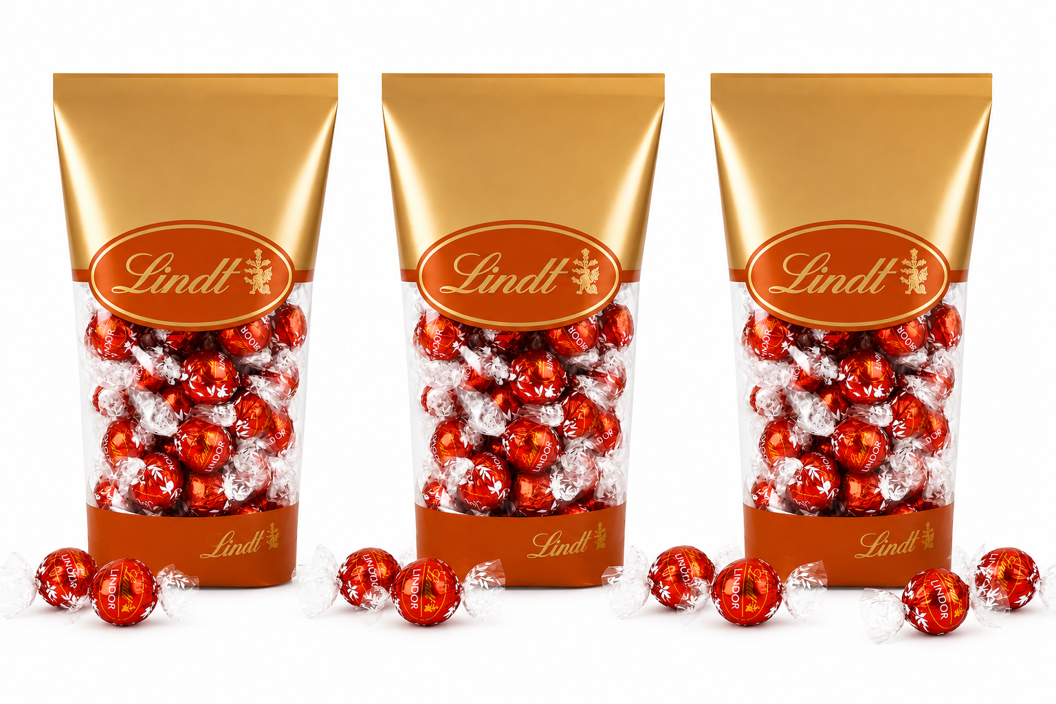 Lindt Lindor Kugel Vollmilch XL Bundle! 3 x 600 g