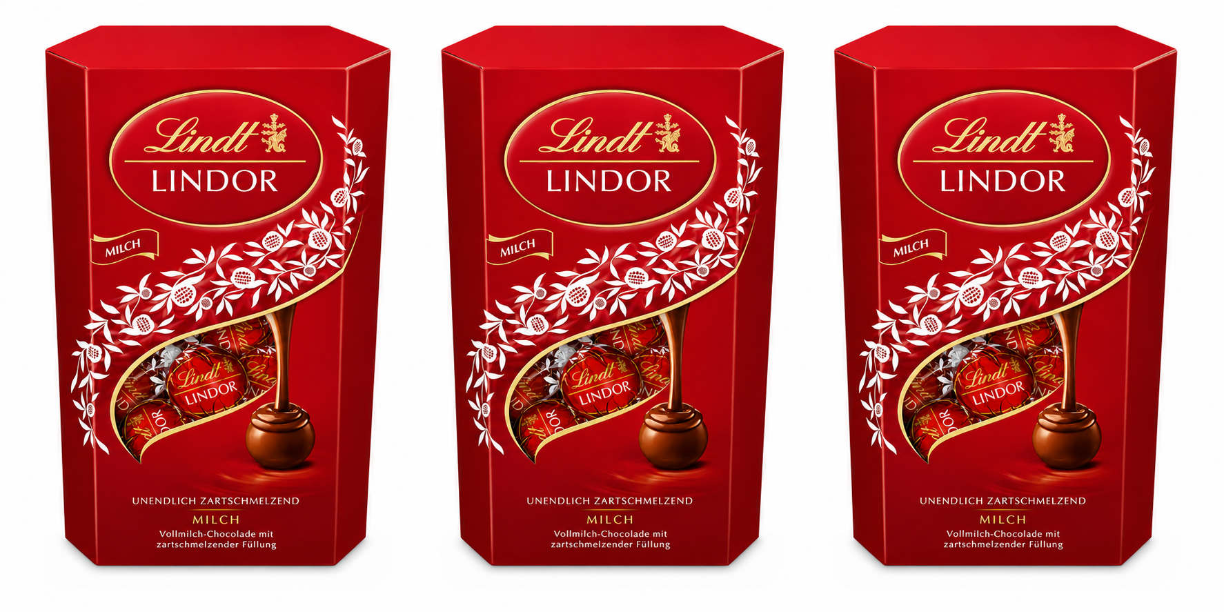 Lindt Lindor Milk 3 er Bundle! 3 x 200 g