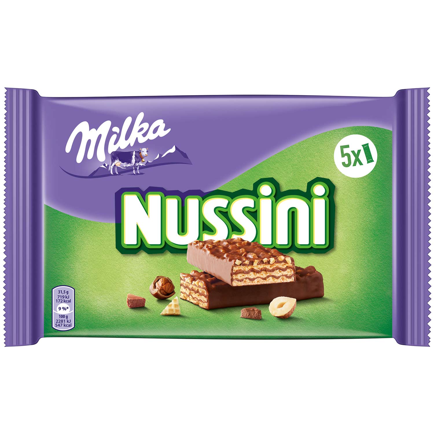 Milka Nussini 5 x 31,5 g 