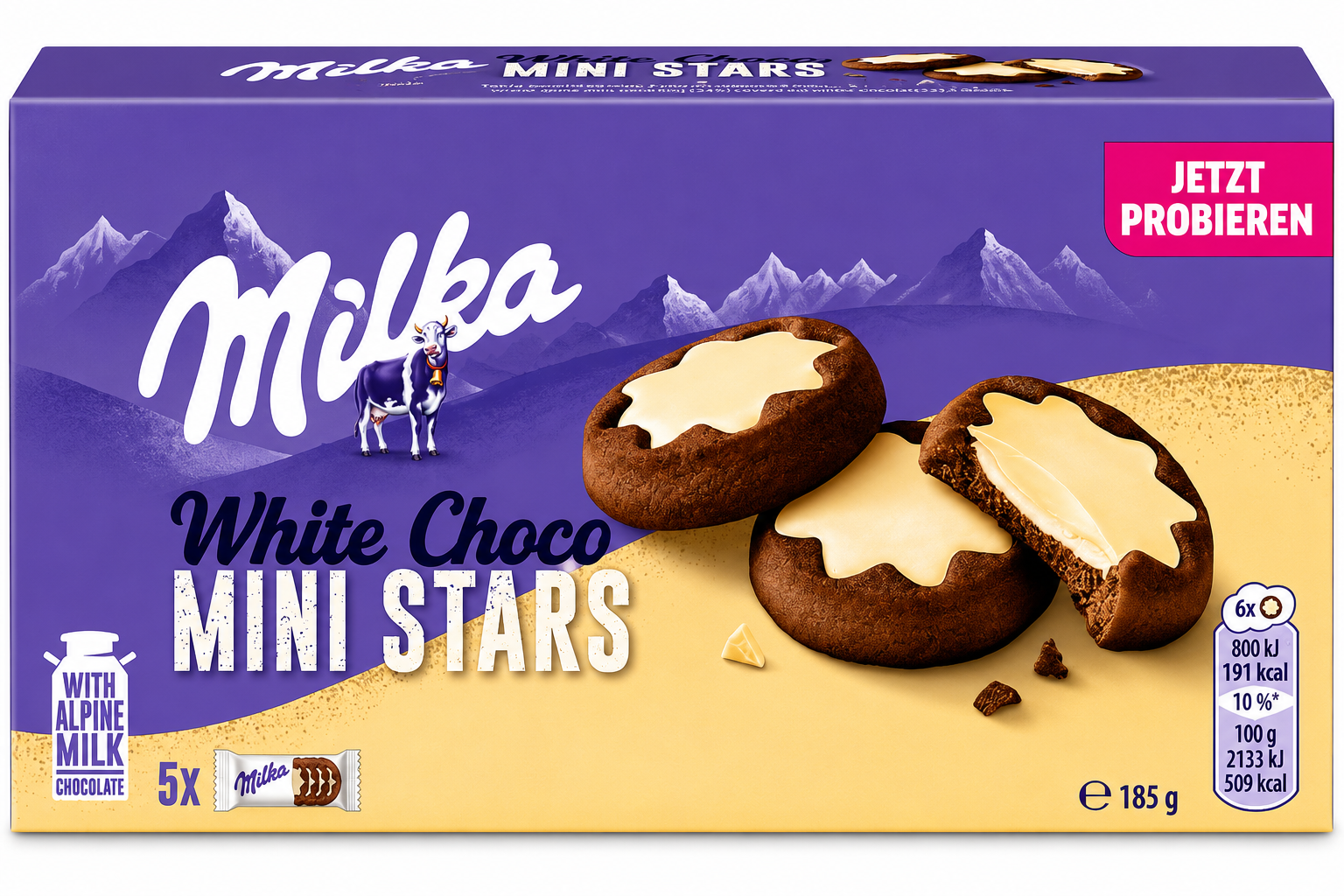 Milka White Choco Mini Stars 185 g