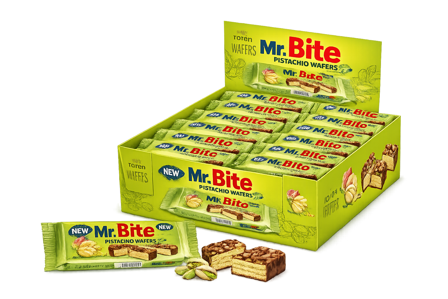Mr.Bite Pistazien Waffel 24 x 35 g