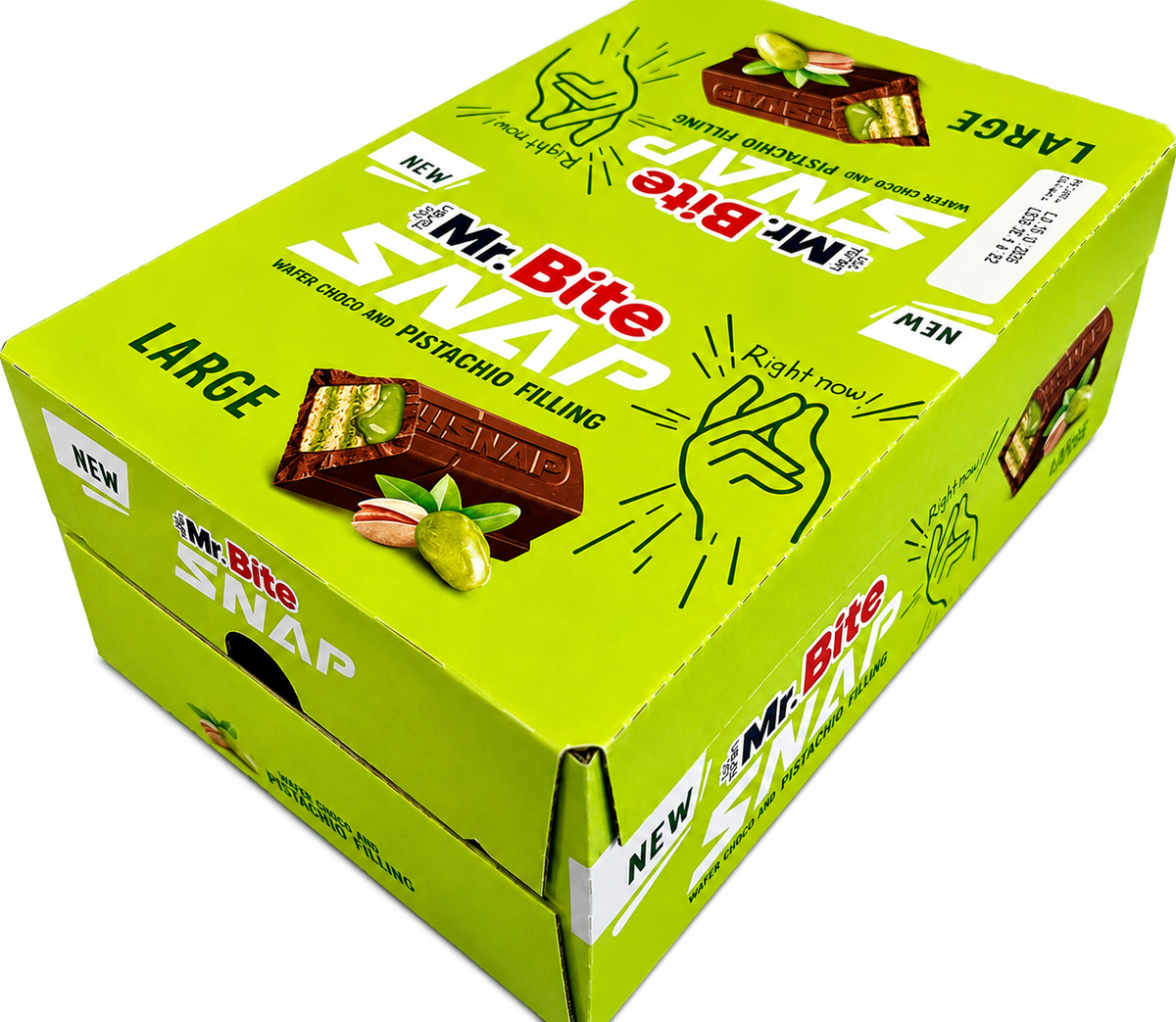 Mr. Bite Snap Wafer Choco & Pistachio 24 x 35 g