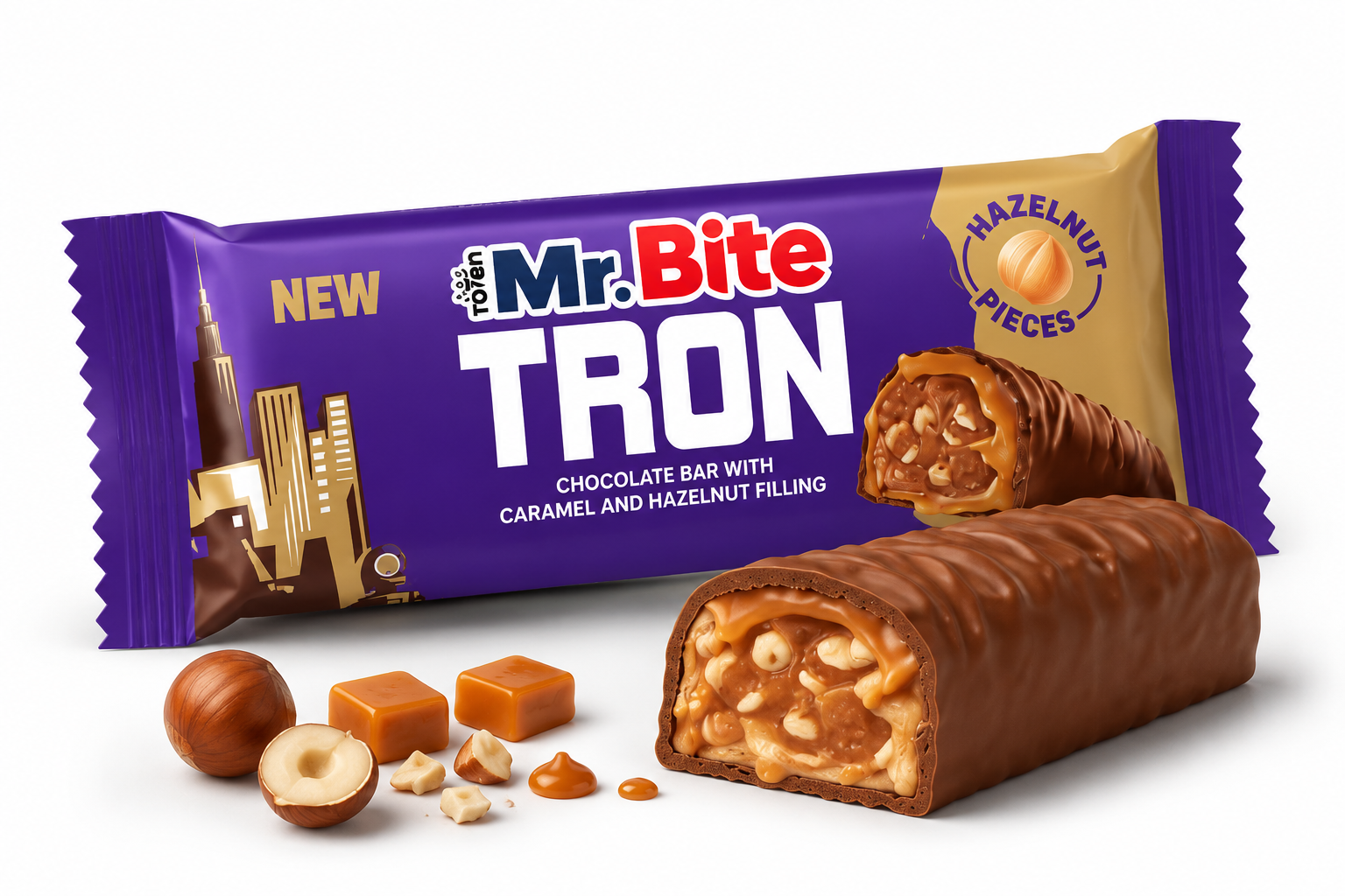 Mr. Bite Tron Caramel Haselnuss 24 x 32 g
