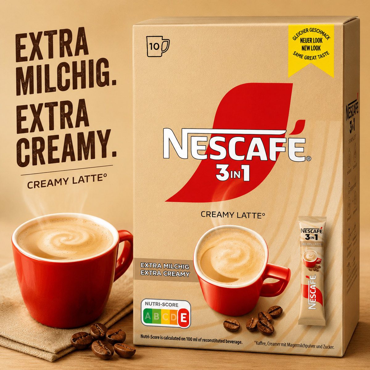 Nescafé 3in1 Creamy Latte Sticks 10 x 15 g (150 g)