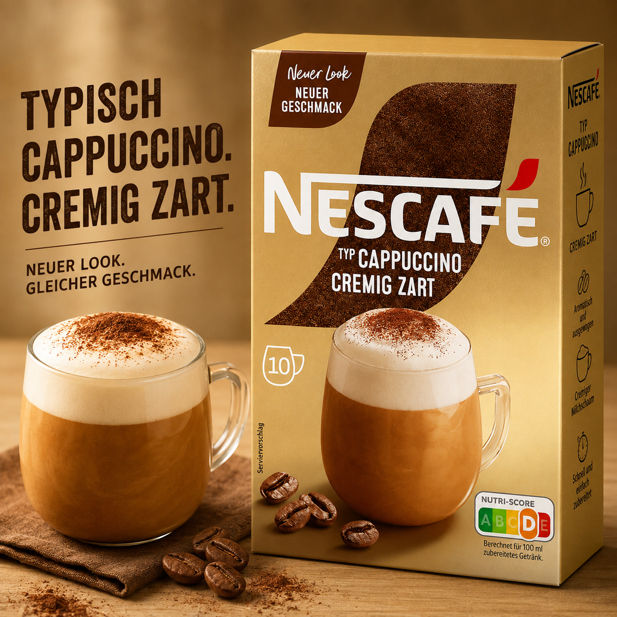 Nescafé Typ Cappuccino Cremig Zart Sticks 10 x 14 g (140 g)
