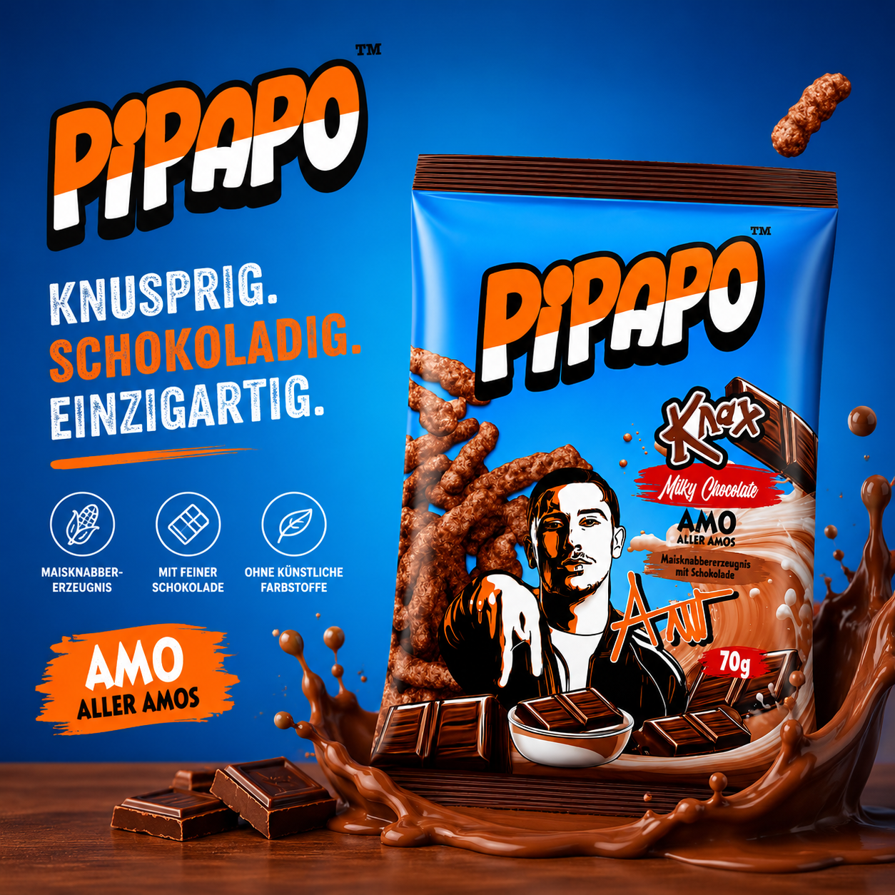 Pipapo Knax Milky Chocolate Amo aller Amos 70 g