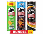 Pringles Bundle Hot & Spicy,  Sour Cream & Onion, Texas BBQ 3 x185 g
