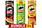 Pringles Sour Cream & Onion, Hot & Spicy, Classic Paprika 3 x 185 g