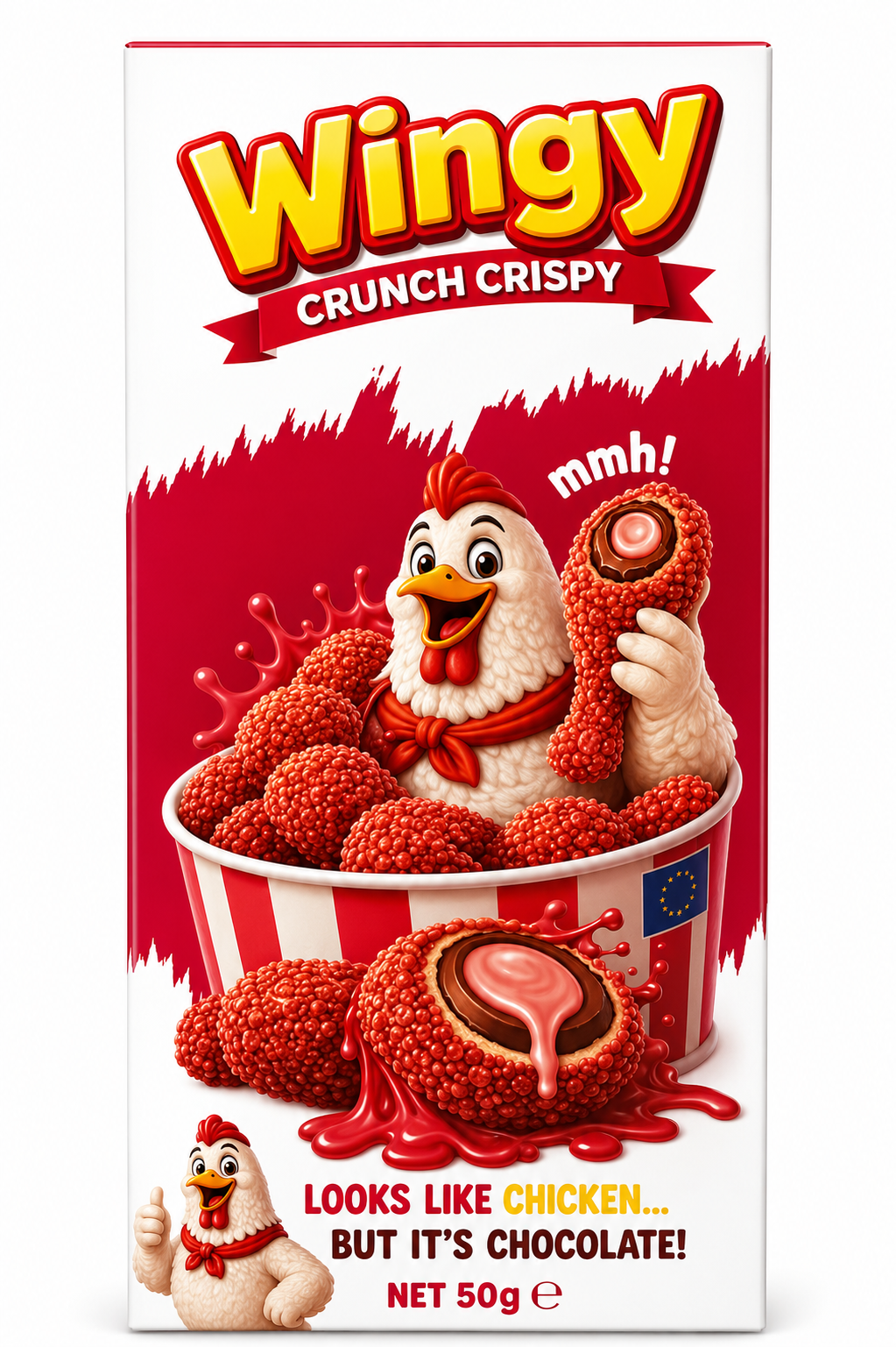Wingy Strawberry Chicken Chocolate 50 g