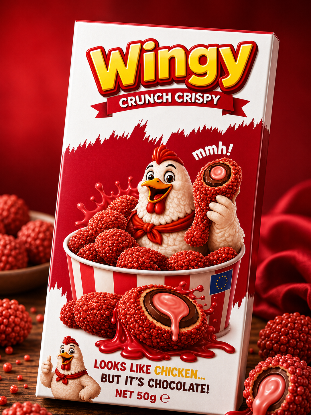 Wingy Strawberry Chicken Chocolate 50 g
