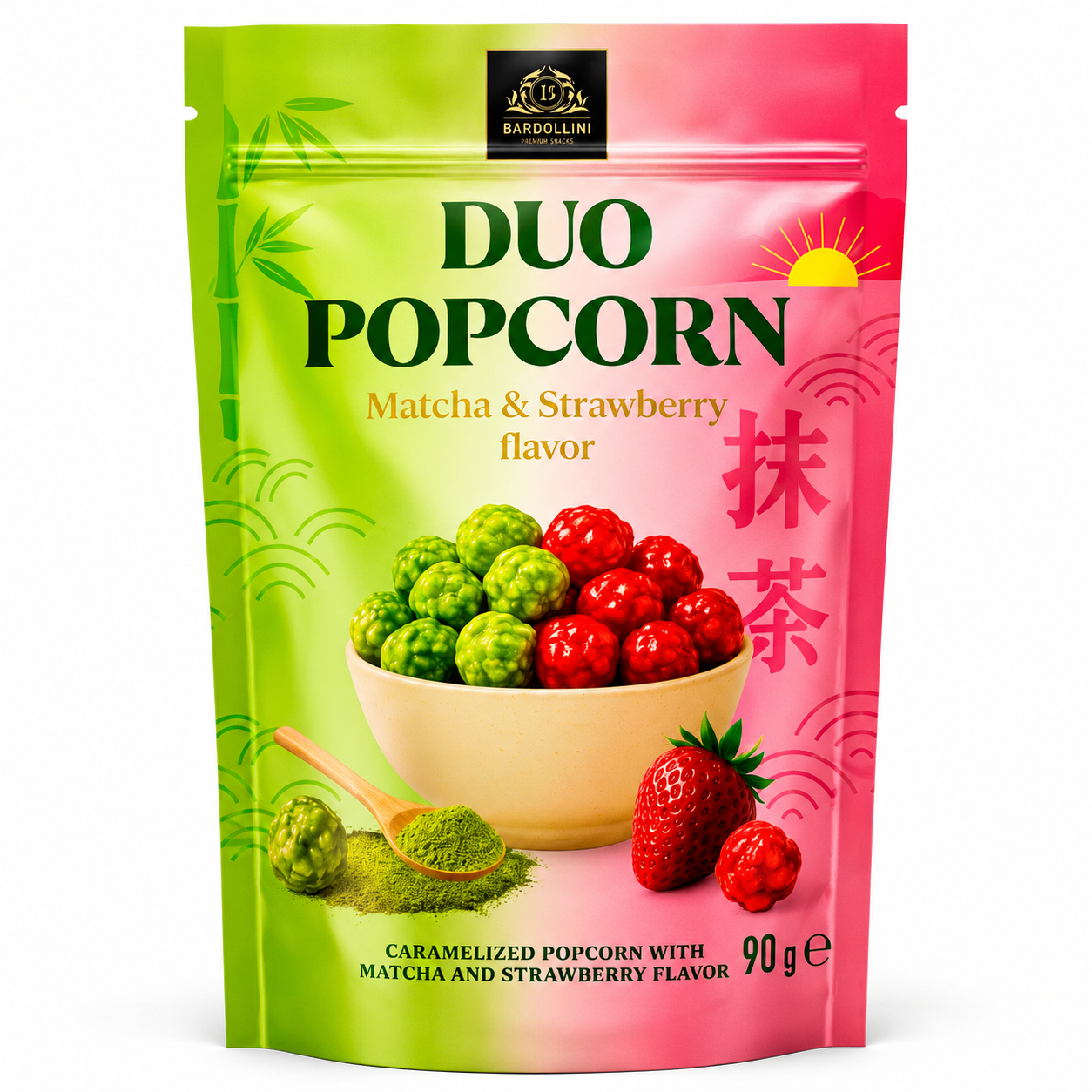 Bardollini Duo Popcorn Matcha & Strawberry 90 g