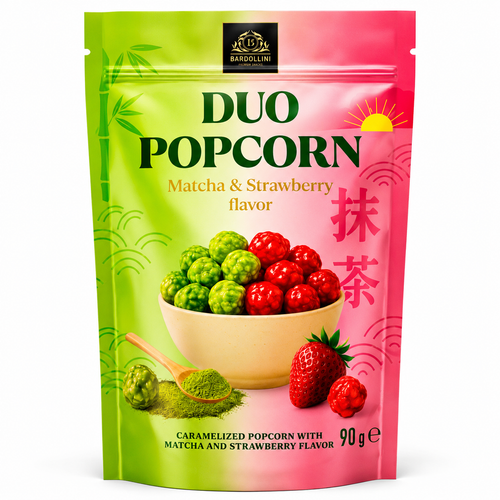 Bardollini Duo Popcorn Matcha & Strawberry 90 g