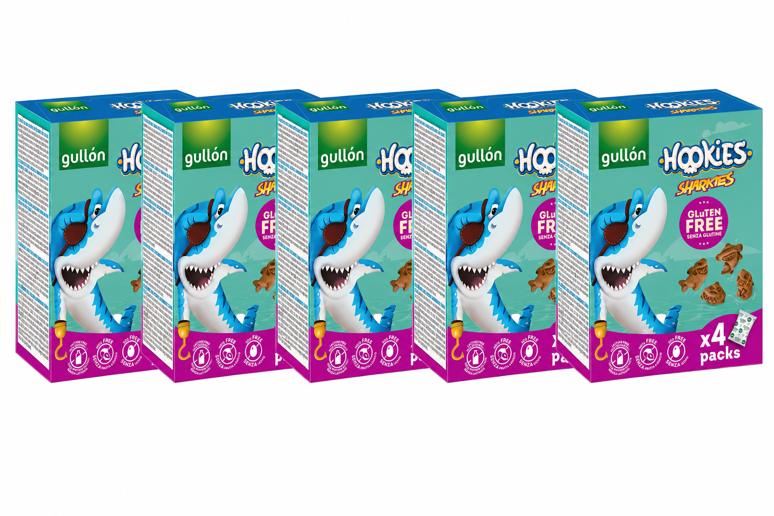 Gullón Hookies Sharkies glutenfrei 5 x 160g