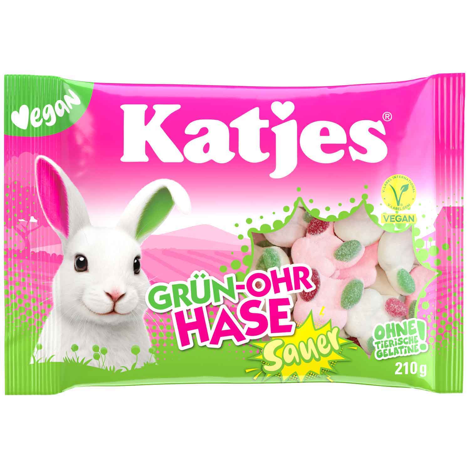 Katjes Grün-Ohr Hase Sauer Vegan 210 g